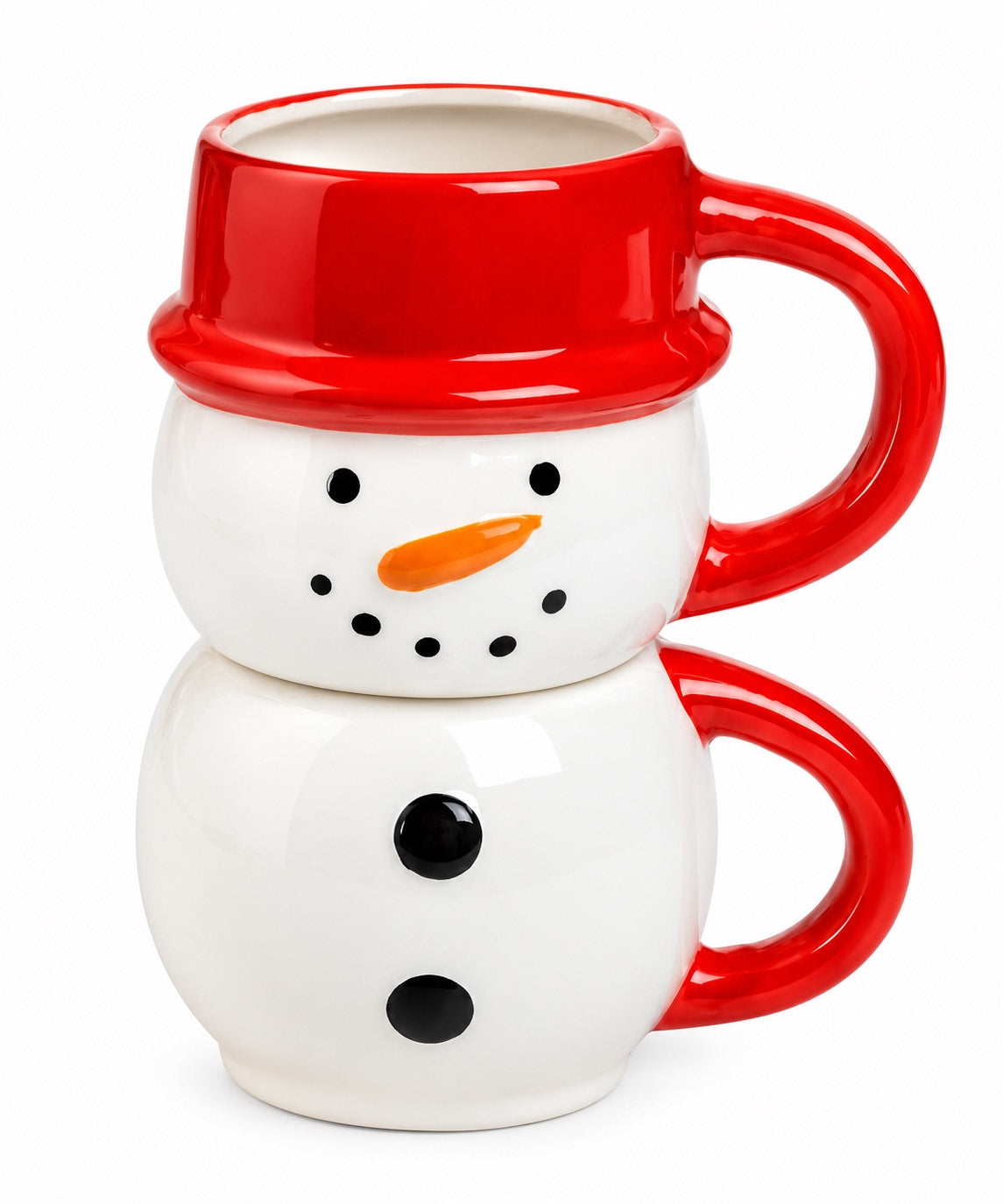Snowman Magic – 3D Kardan Adam Figürlü İkili Seramik Yılbaşı Kupa Seti