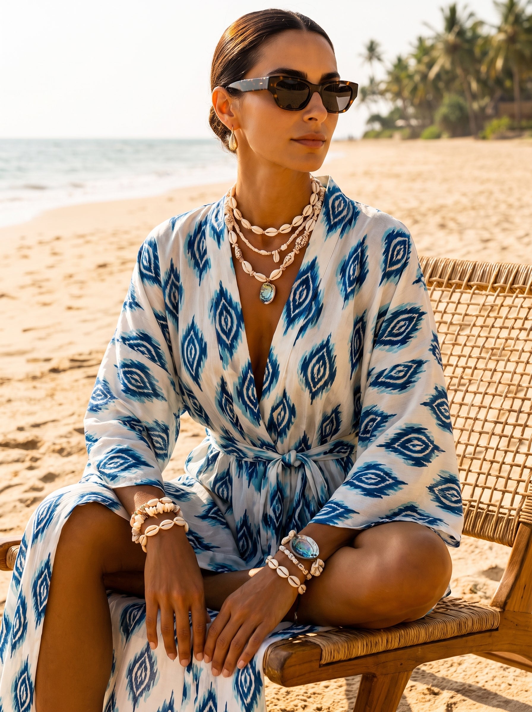 MISKA Azure Ikat Kimono