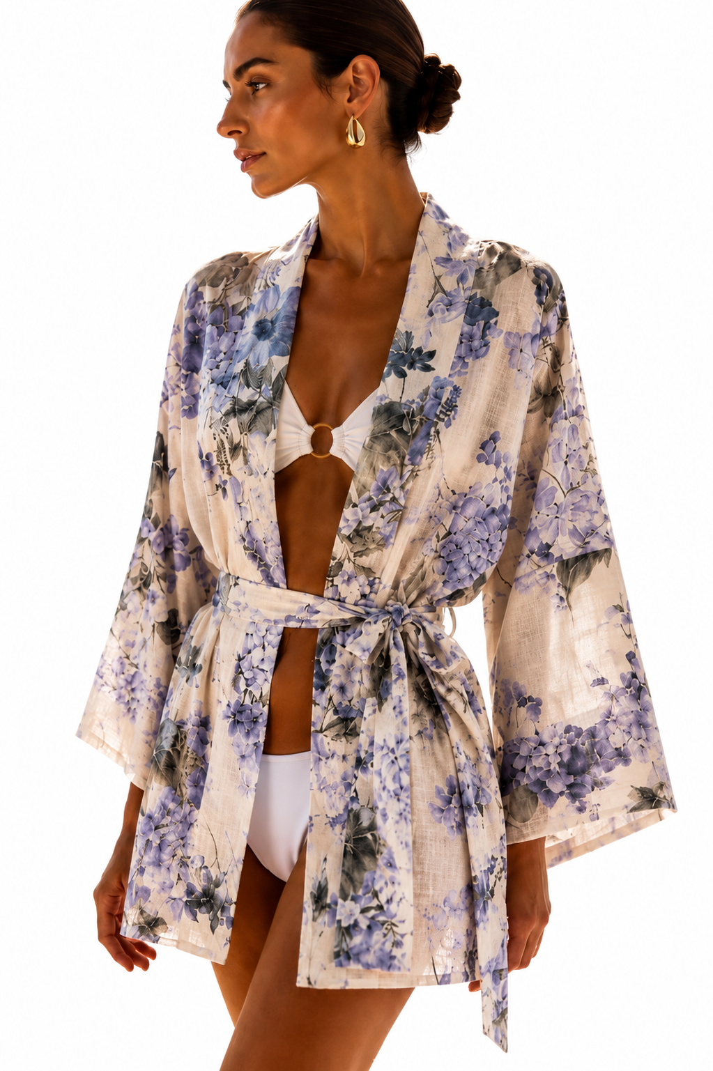 MISKA Bleu Jardin Kimono