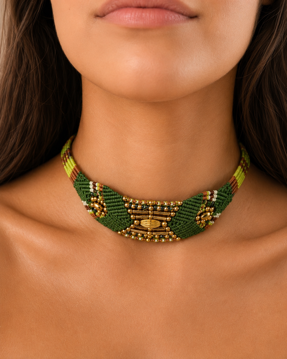Nomad Relic Choker-Emarald Green