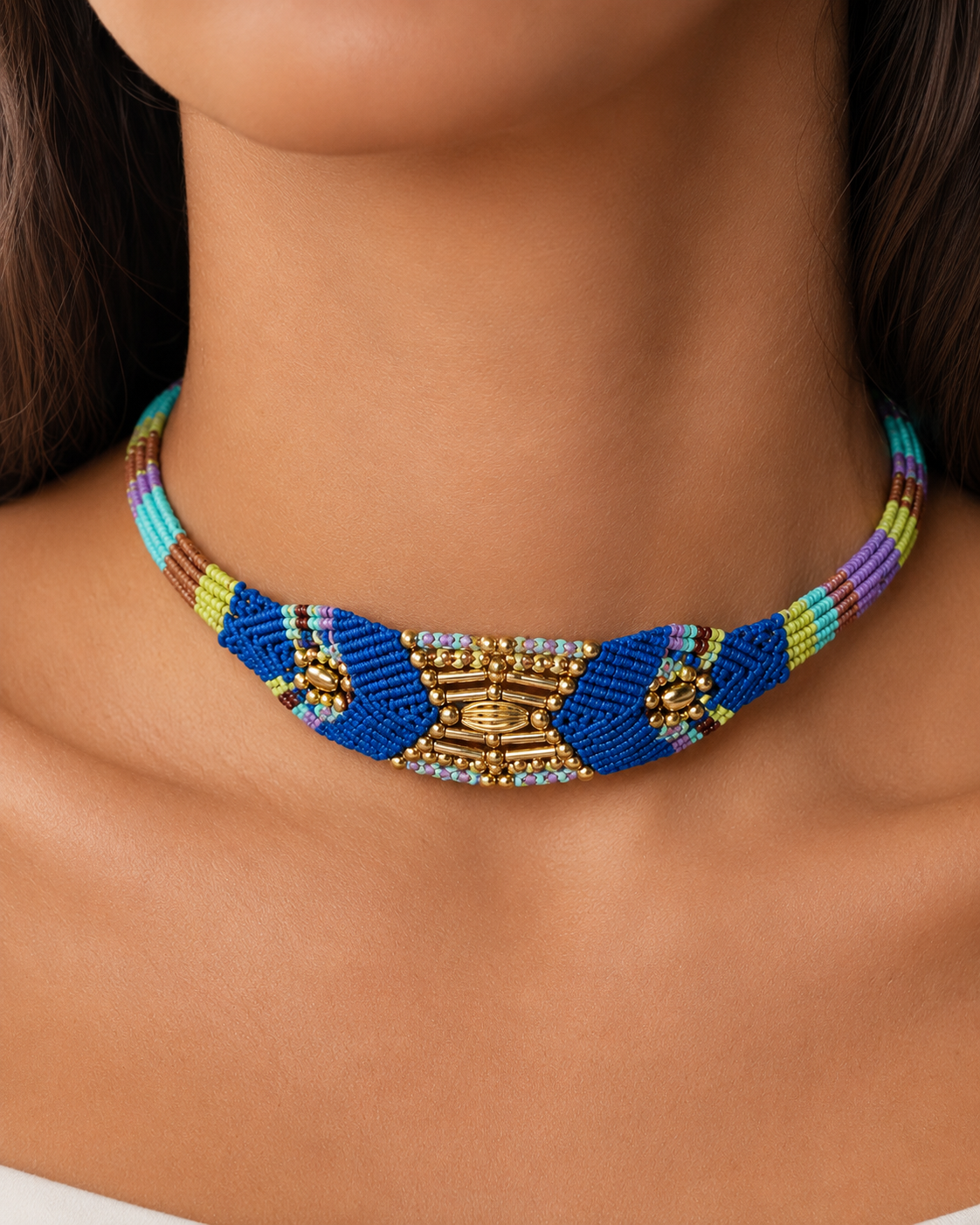 Nomad Relic Choker-Cobalt Blue
