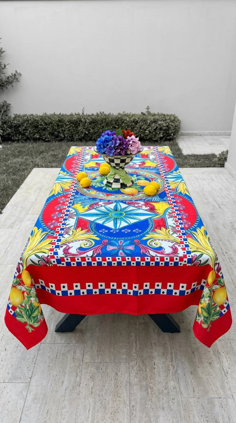 Solea Red Tablecloth