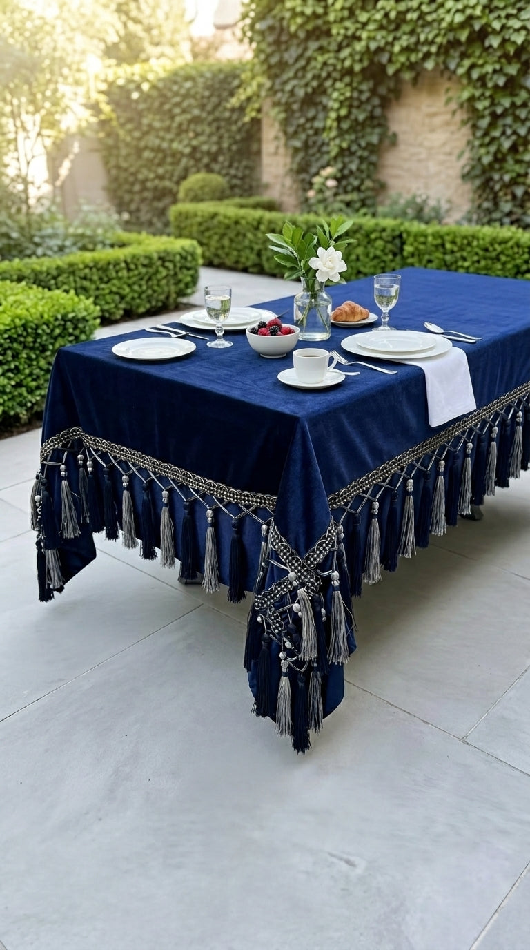 Velora Navy Tablecloth