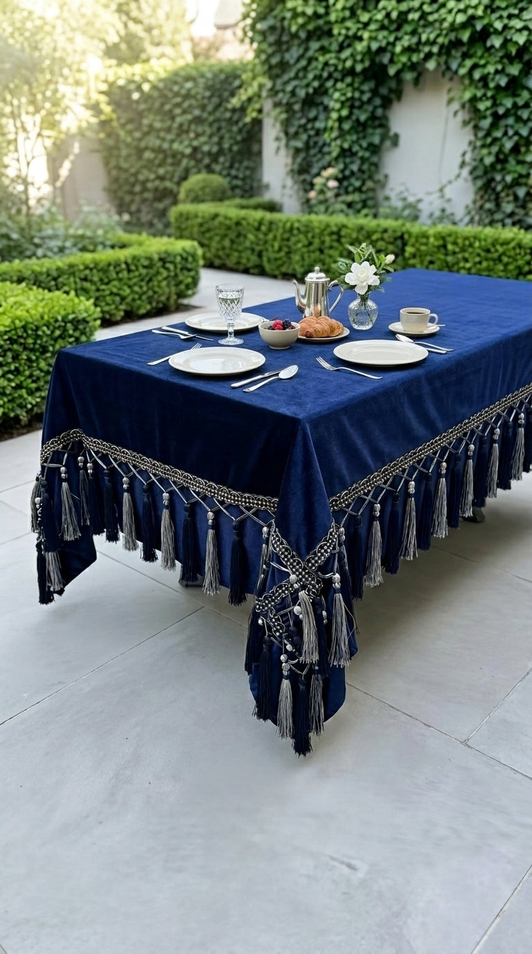 Velora Navy Tablecloth