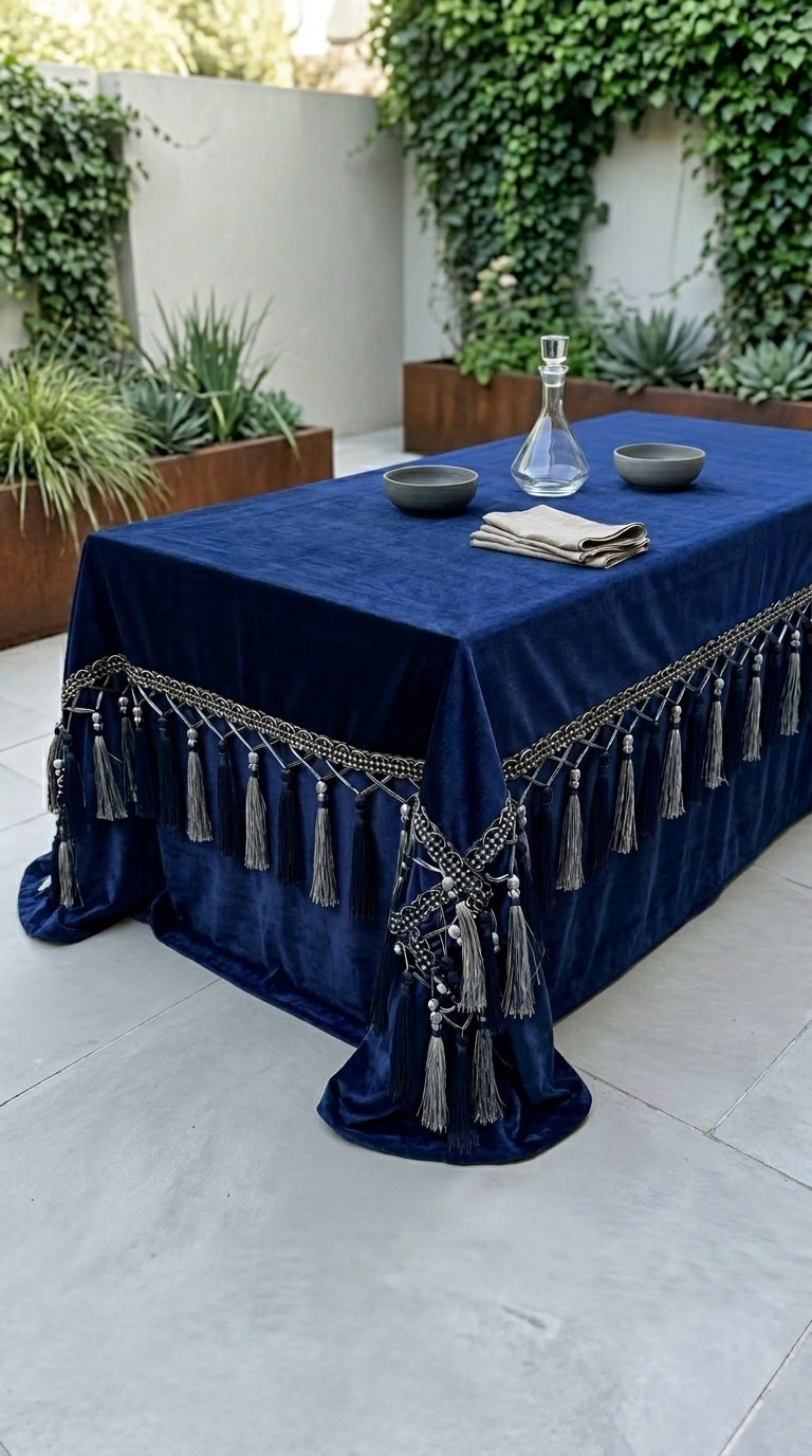 Velora Navy Tablecloth