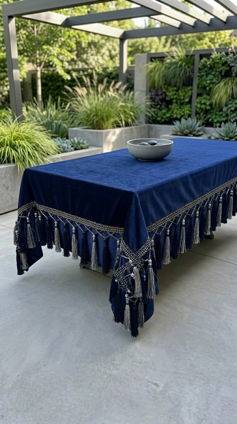 Velora Navy Tablecloth
