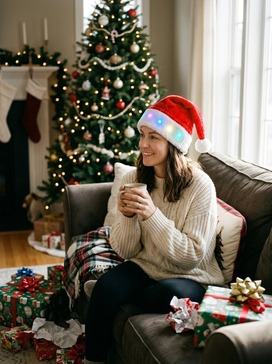 LED Işıklı Yılbaşı Noel Şapkası