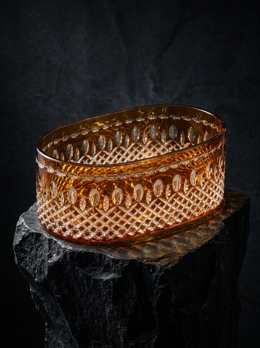 Amber Imperial Oval Kristal Sunumluk