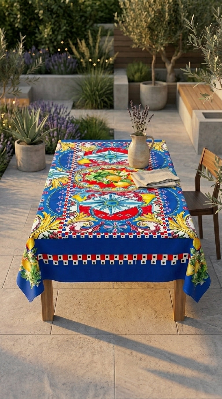 Solea Azure Tablecloth