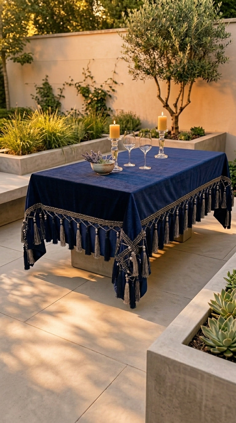 Velora Navy Tablecloth