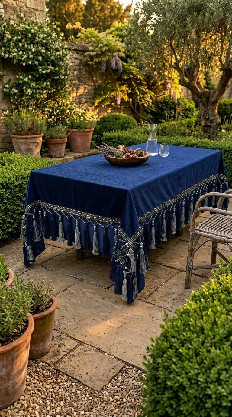 Velora Navy Tablecloth