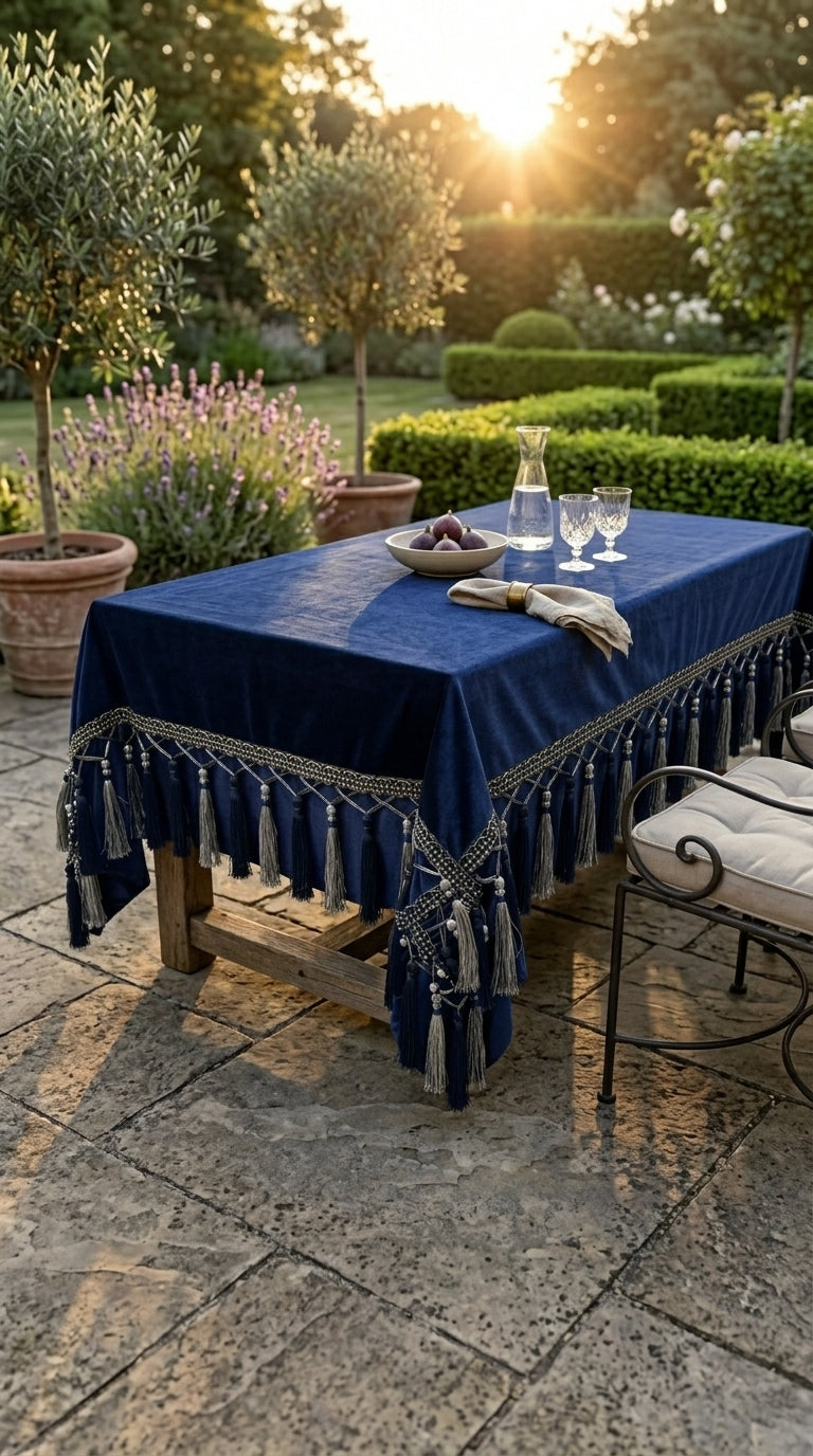 Velora Navy Tablecloth