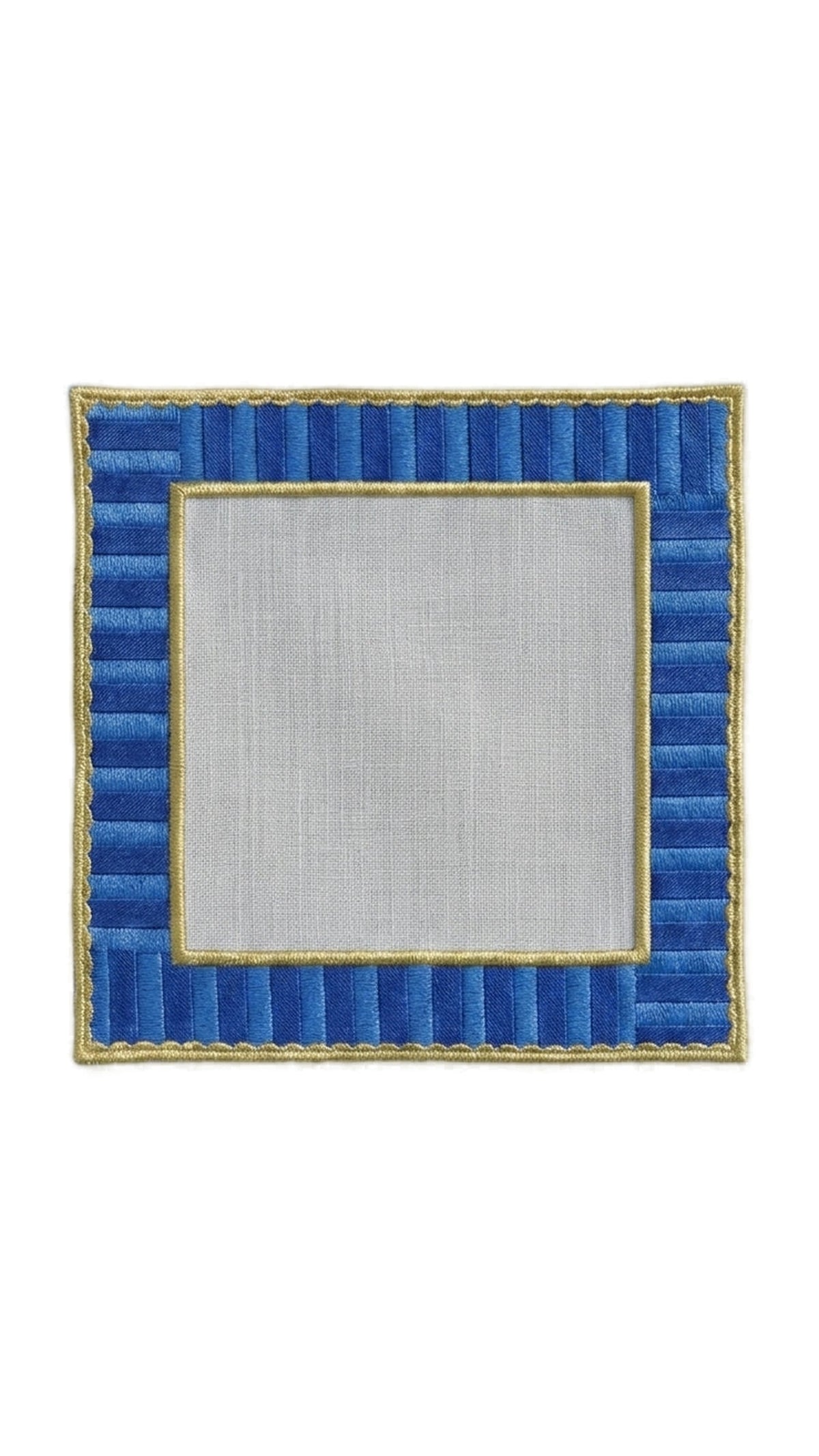 Azurea Stripe Embroidered Kokteyl Peçetesi