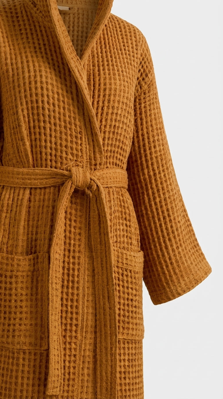 Mustard Waffle Bathrobe