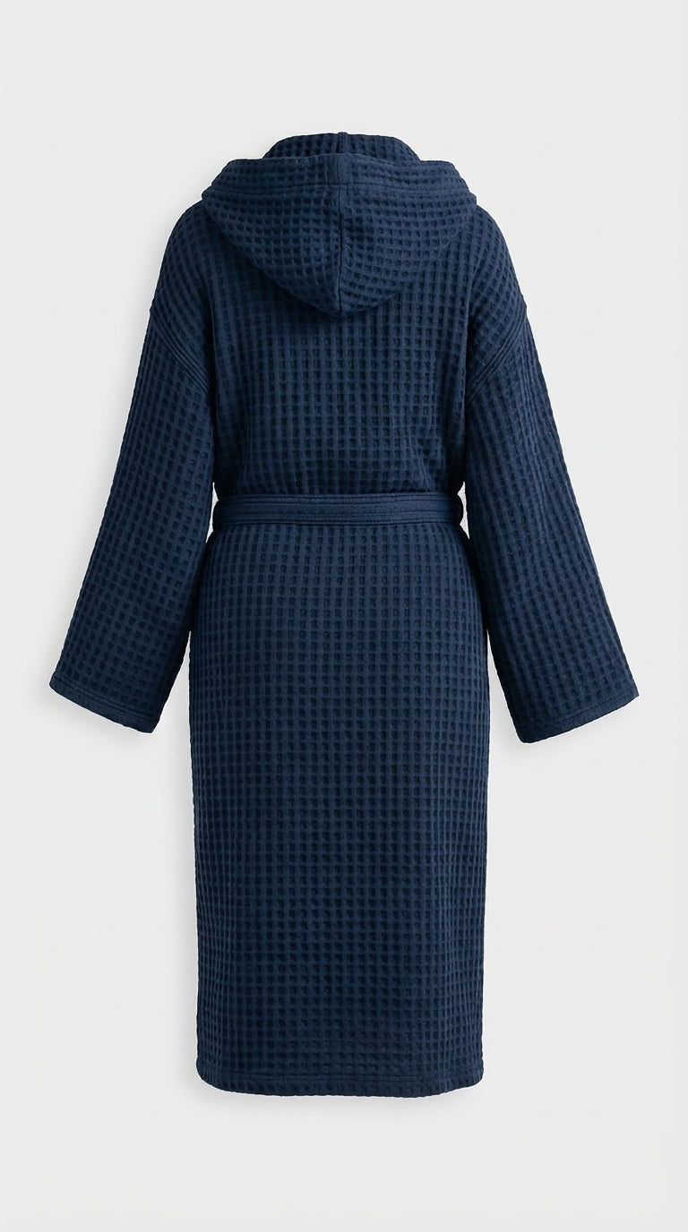 Navy Waffle Bathrobe
