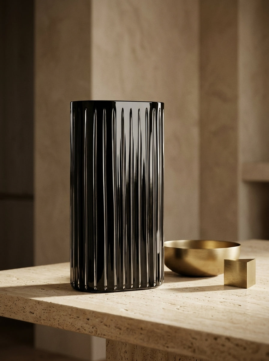 Noir Sculptural Siyah Dekoratif Vazo
