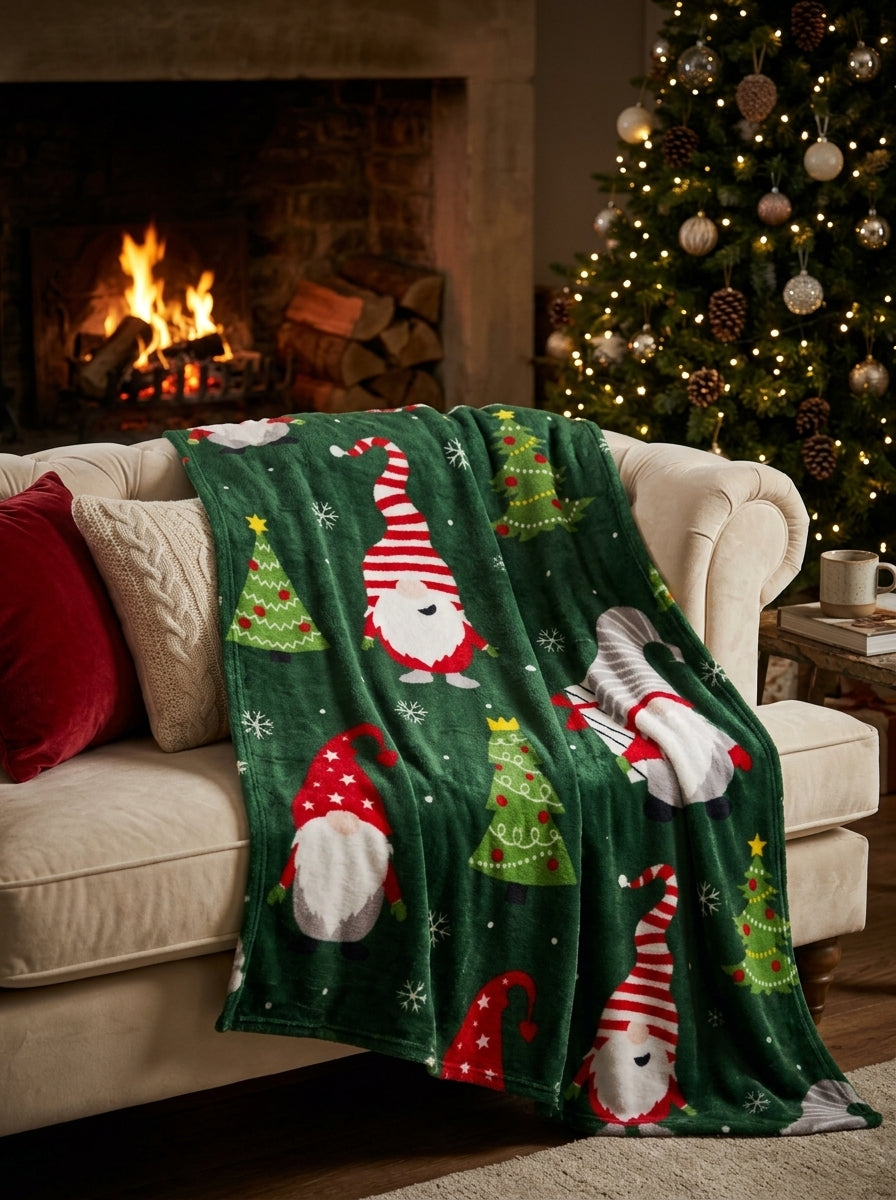 Christmas Gnome Veloute Battaniye 200 x 150 cm