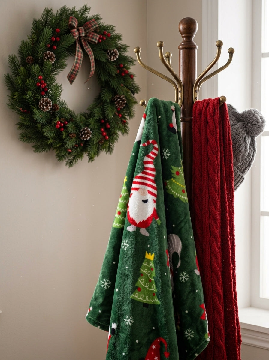 Christmas Gnome Veloute Battaniye 200 x 150 cm