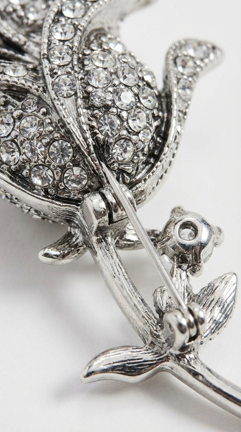 Kristal Çiçek Broş