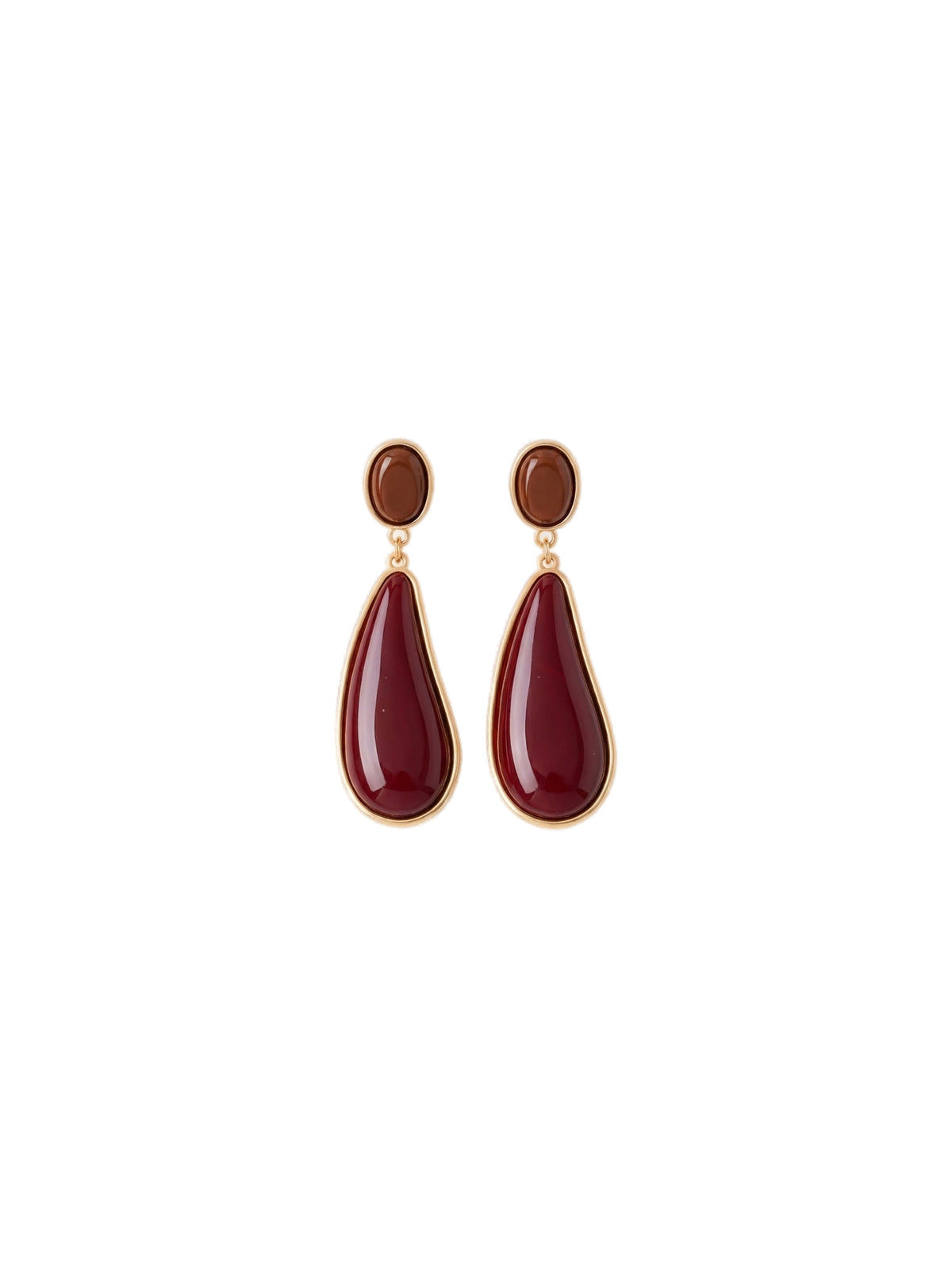 Burgundy Damla Küpe