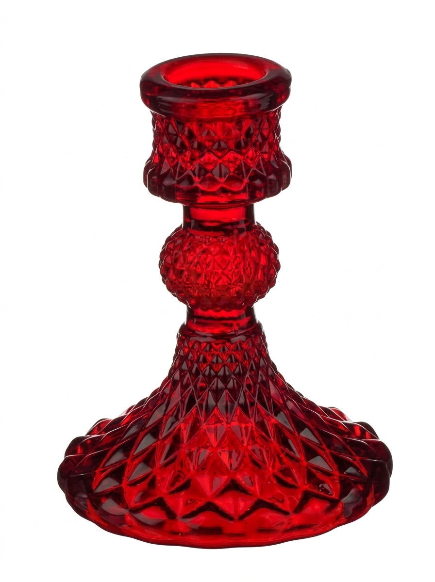 Ruby Glow Kırmızı Cam Yılbaşı Mumluğu