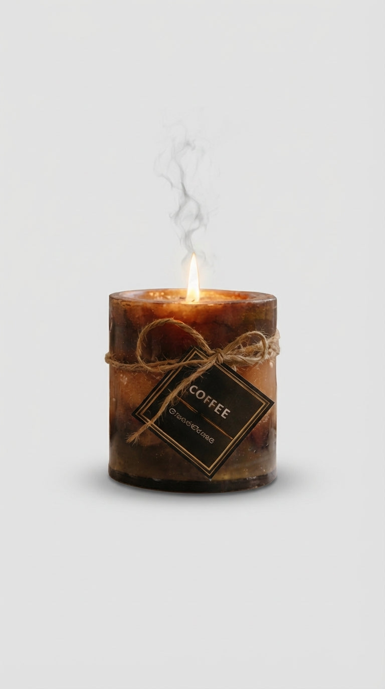 Kahve Kokulu Sütun Mum