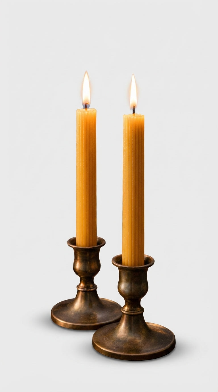 2'li Kehribar Kokulu Şamdan Mum