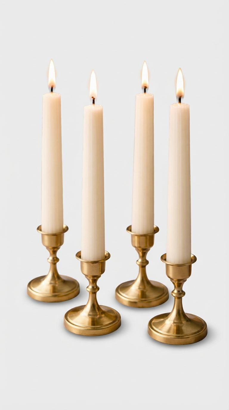 4'lü Vanilya Kokulu Şamdan Mumu