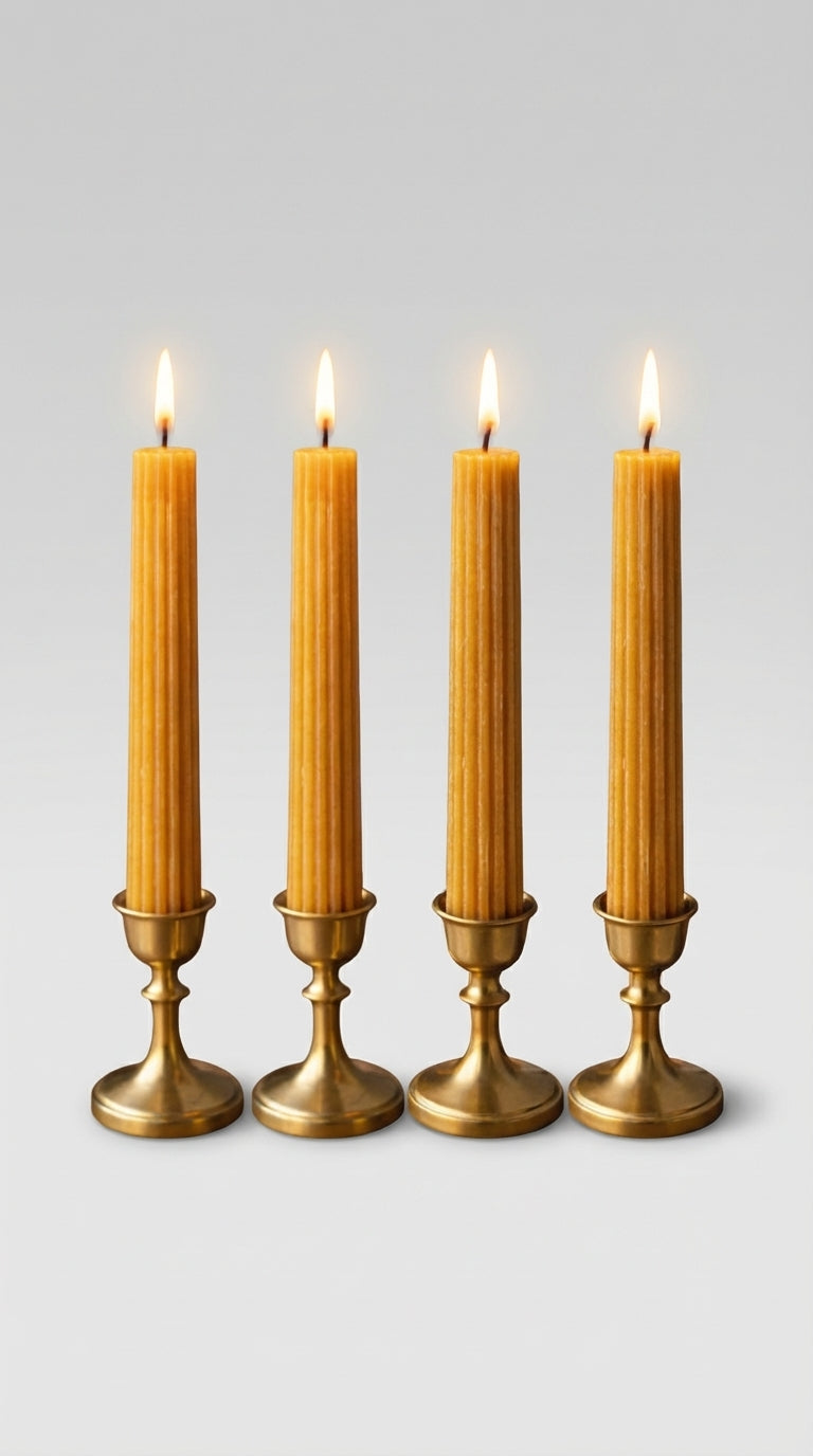 4'lü Kehribar Kokulu Şamdan Mumu