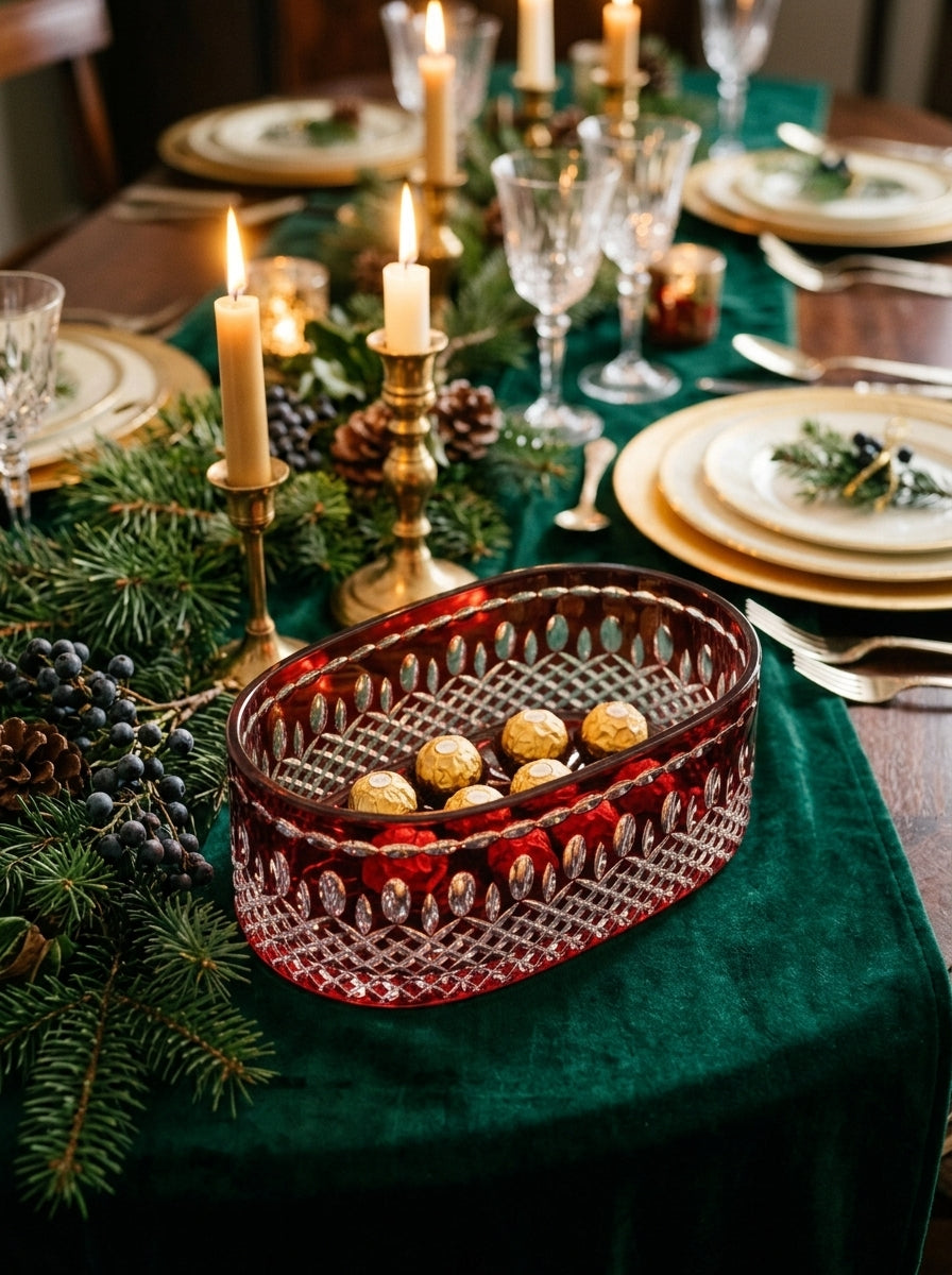 Ruby Royal Crystal Serving Dish