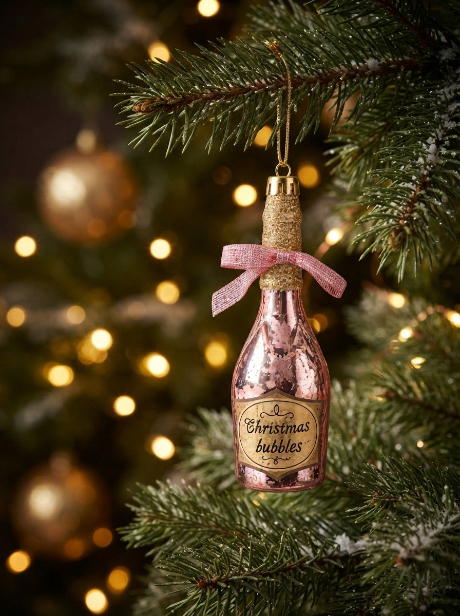Christmas Bubbles Pink Champagne Yılbaşı Ağaç Süsü