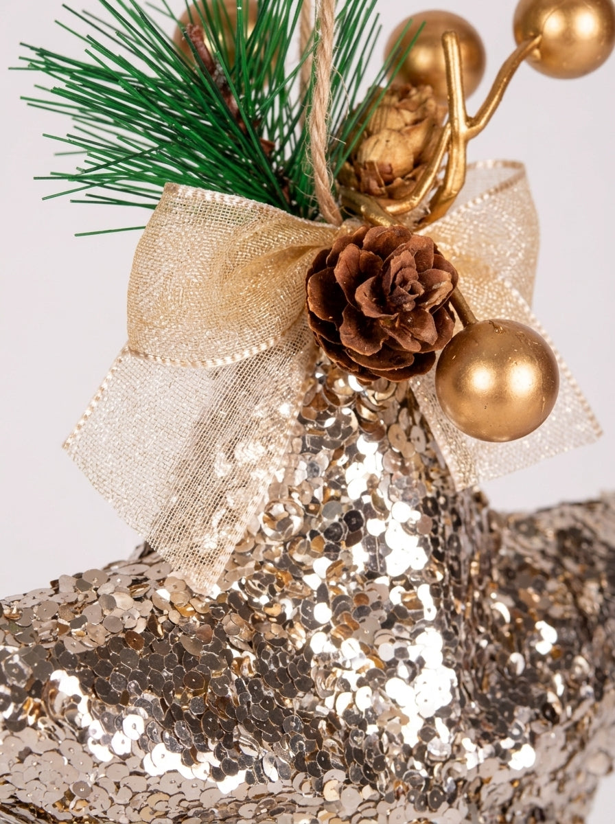 Champagne Star Payetli Yılbaşı Ağaç Süsü