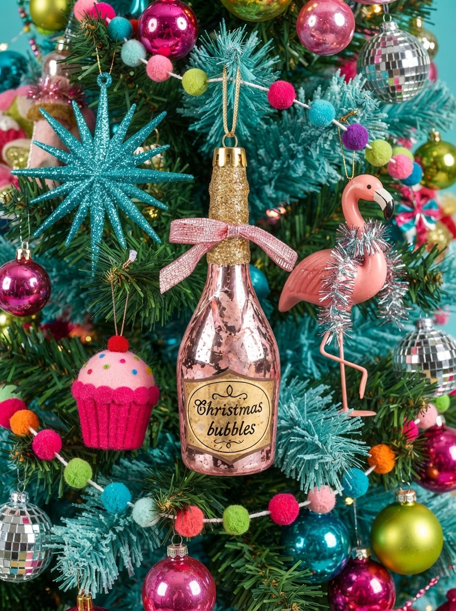 Christmas Bubbles Pink Champagne Yılbaşı Ağaç Süsü