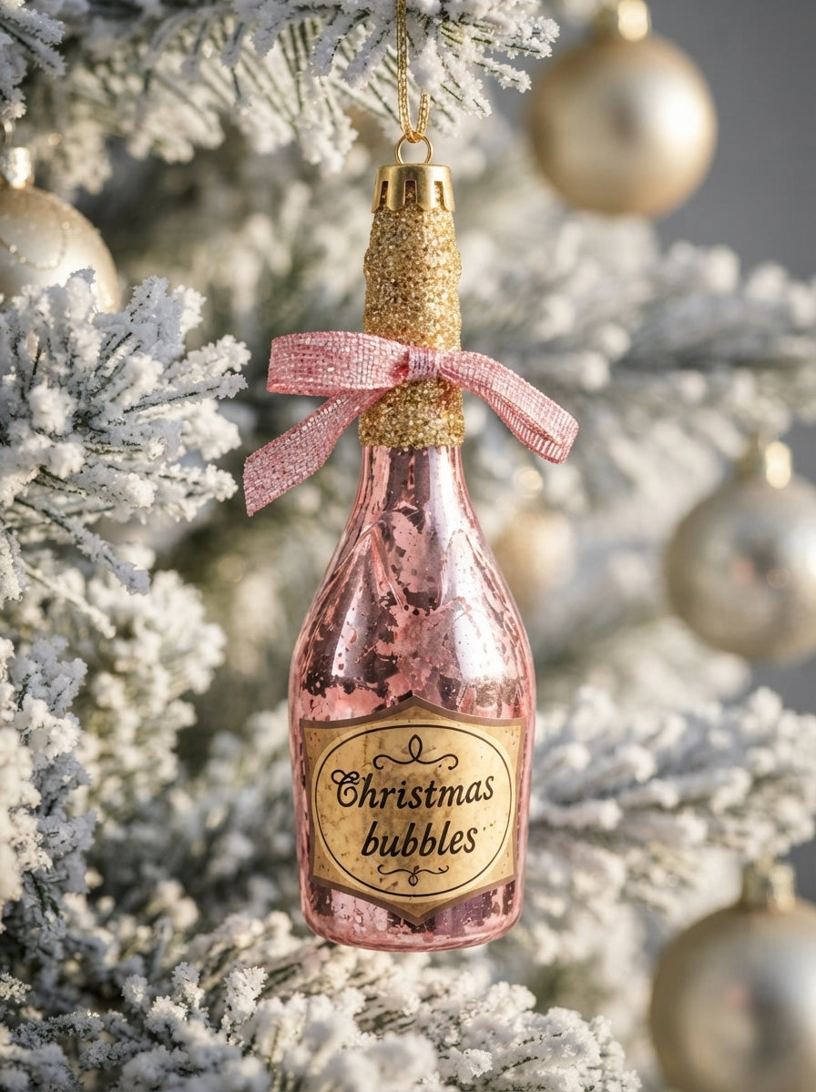 Christmas Bubbles Pink Champagne Yılbaşı Ağaç Süsü