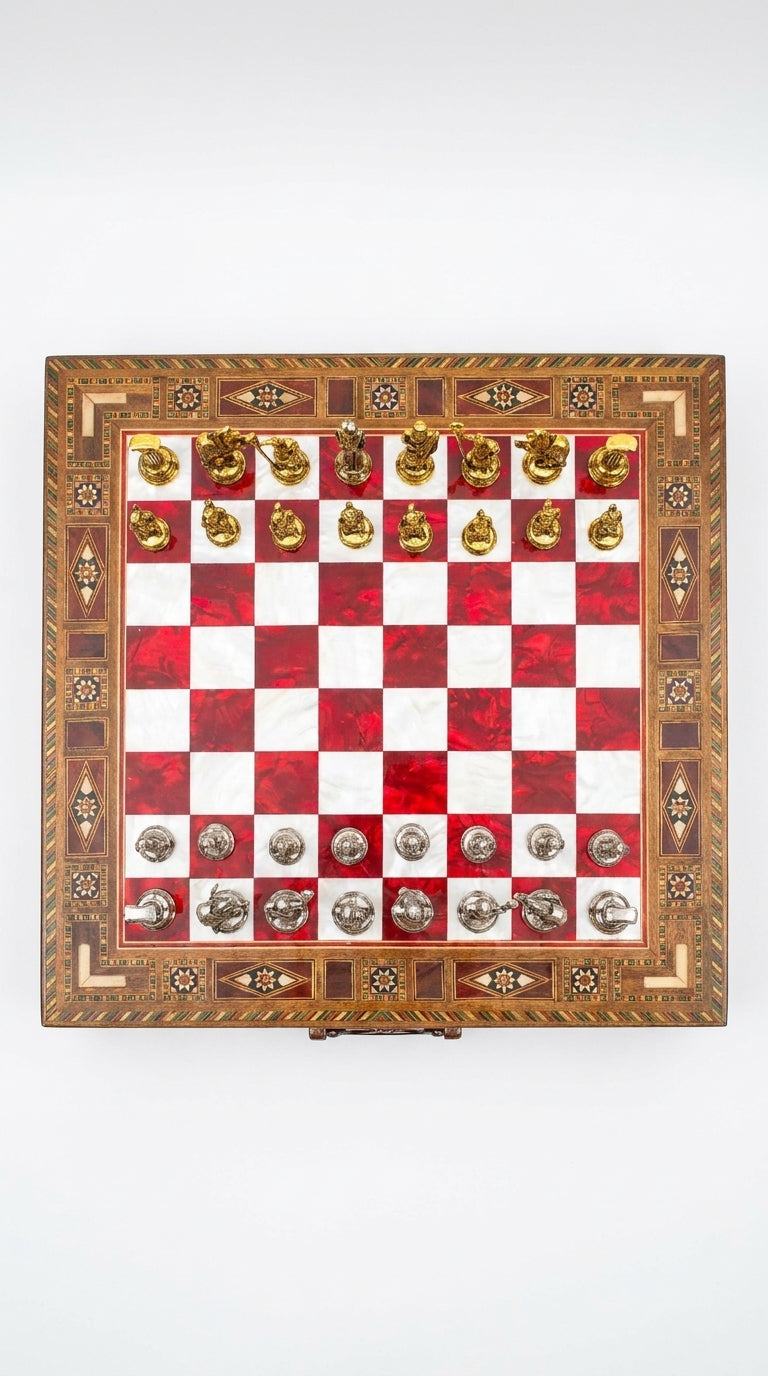 Roma Crimson-Chess Set