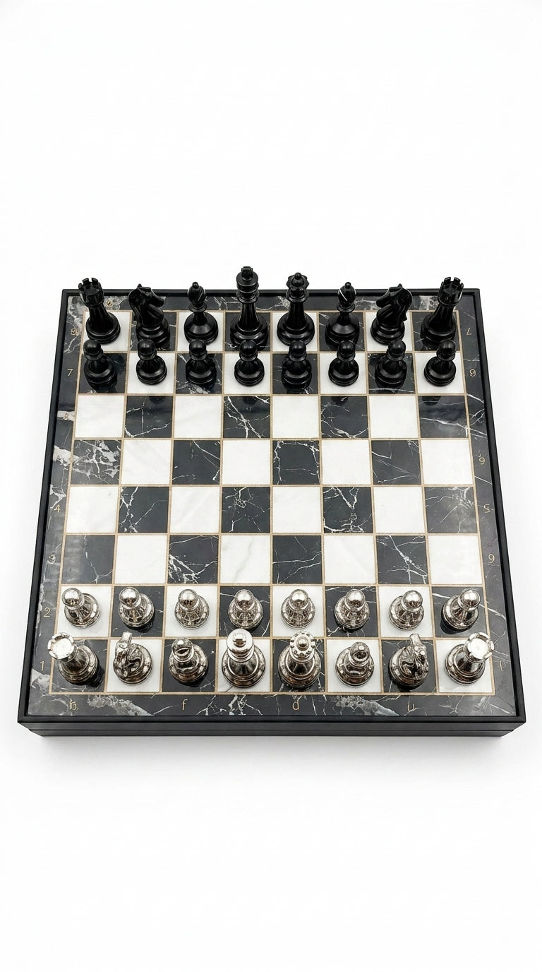 Sterling Noir - Metal Chess Set