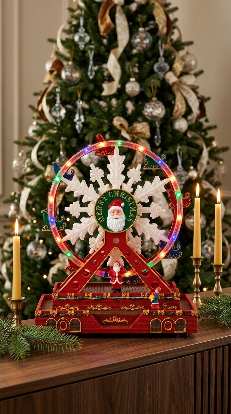 Merry Christmas Ferris Wheel Işıklı &Hareketli Yılbaşı Dönme Dolabı