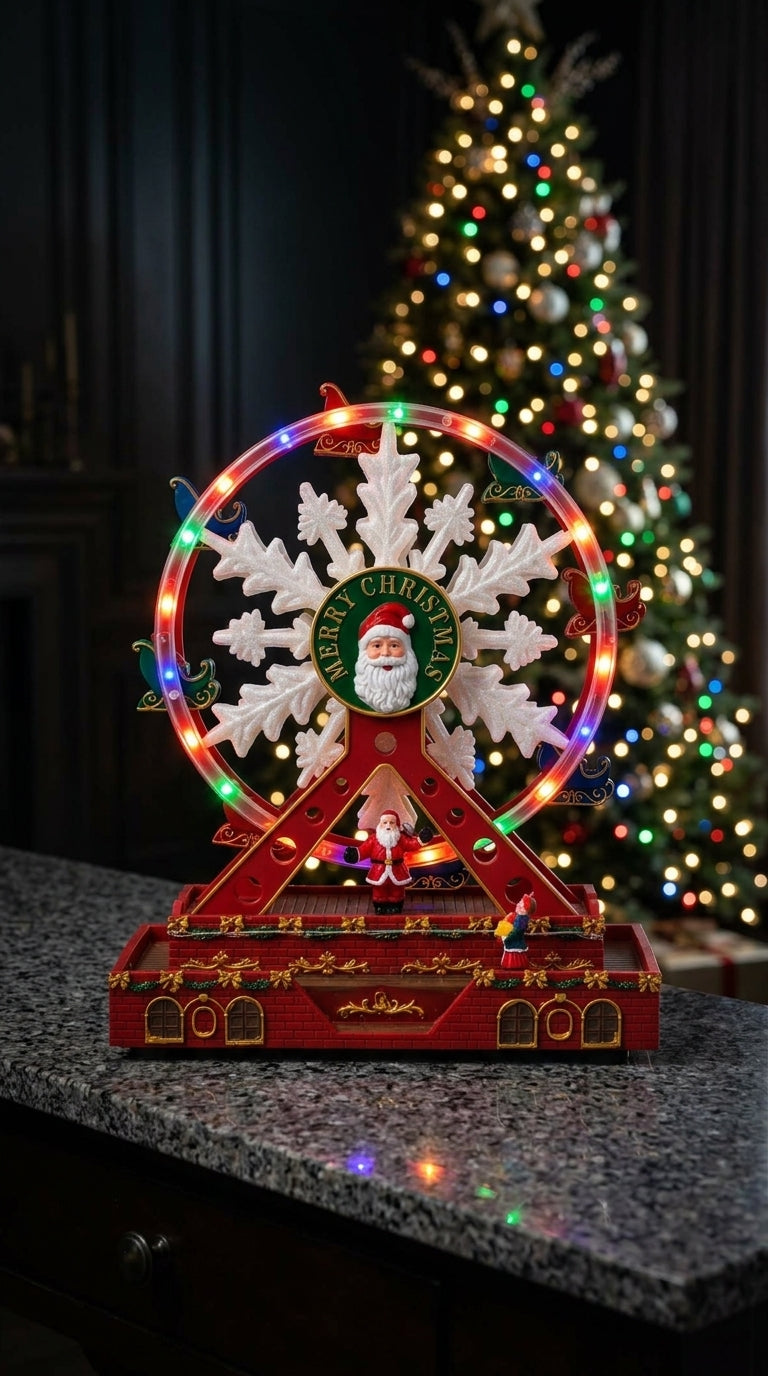 Merry Christmas Ferris Wheel Işıklı &Hareketli Yılbaşı Dönme Dolabı