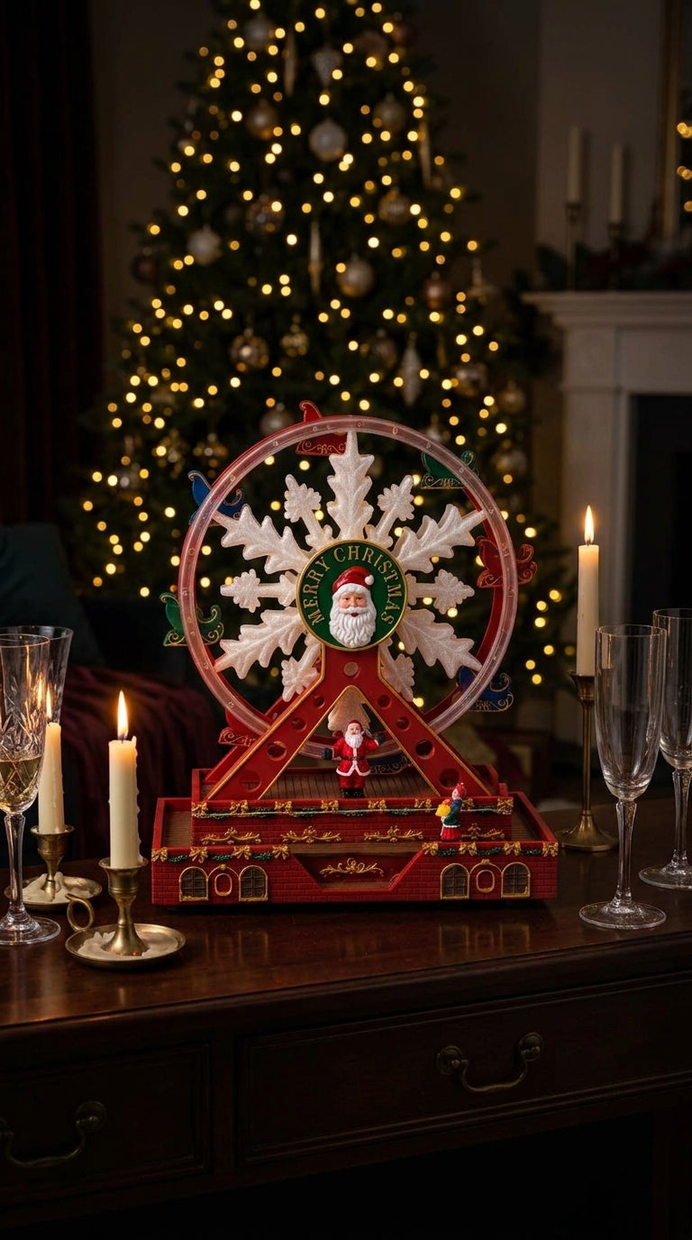 Merry Christmas Ferris Wheel Işıklı &Hareketli Yılbaşı Dönme Dolabı