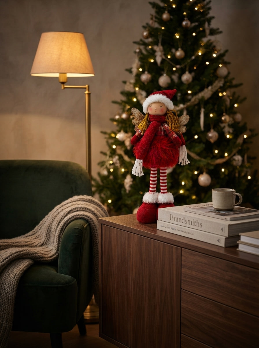 Ruby Christmas Angel Dekoratif Melek Figürü - 40 CM