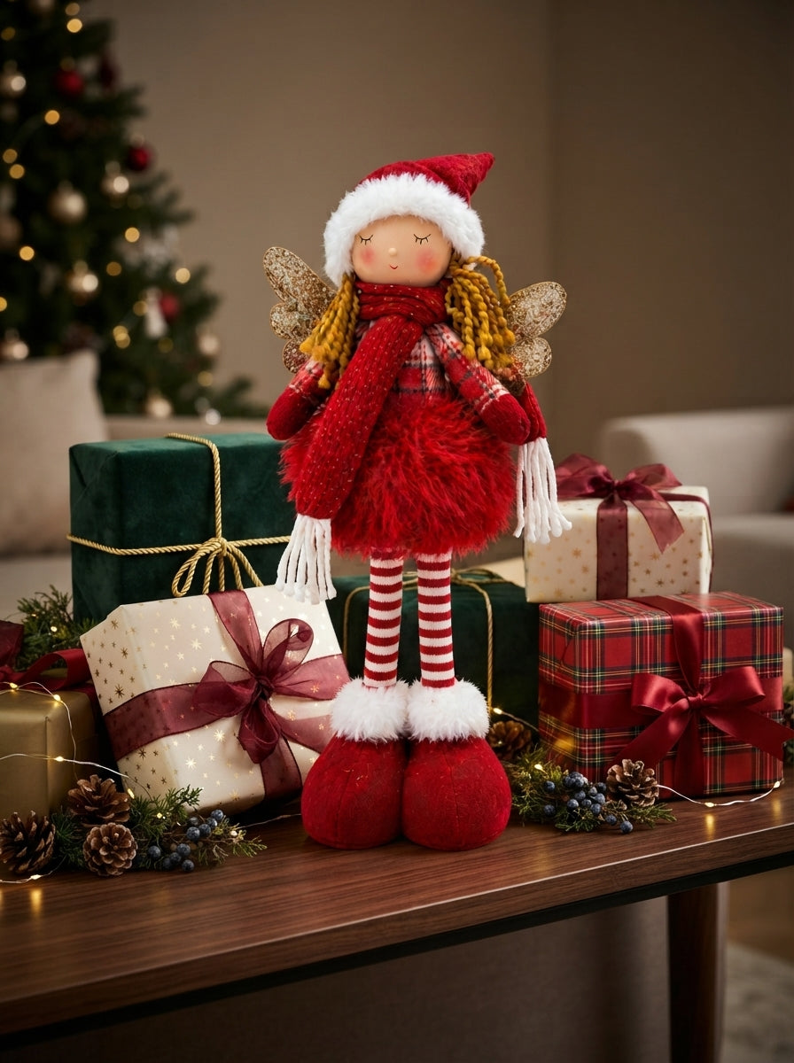 Ruby Christmas Angel Dekoratif Melek Figürü - 40 CM