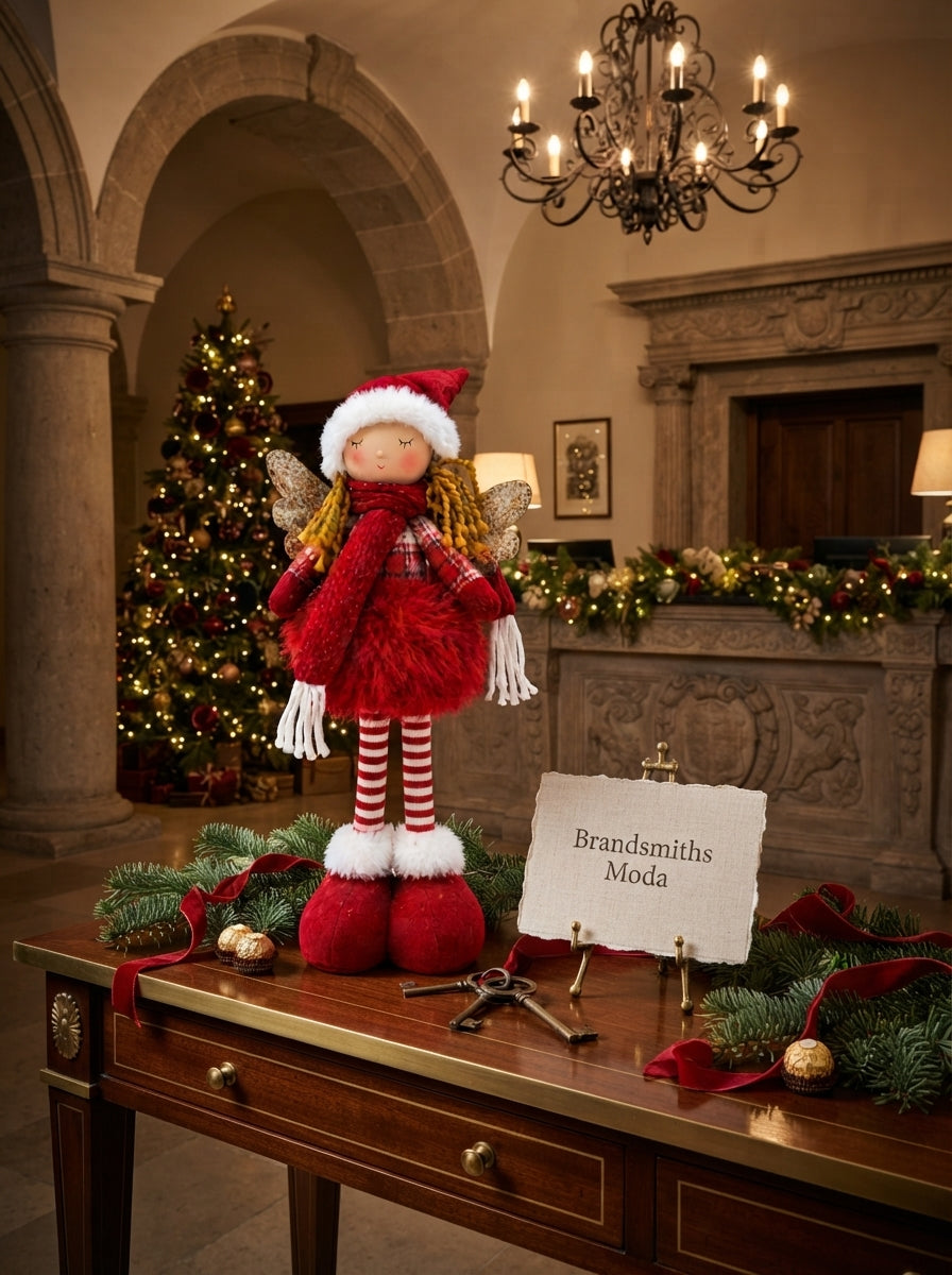 Ruby Christmas Angel Dekoratif Melek Figürü - 40 CM