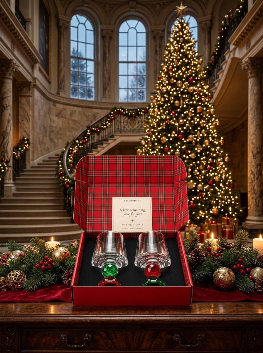 Christmas Classics – Ruby & Emerald Lumi İkili Kristal Bardak Seti