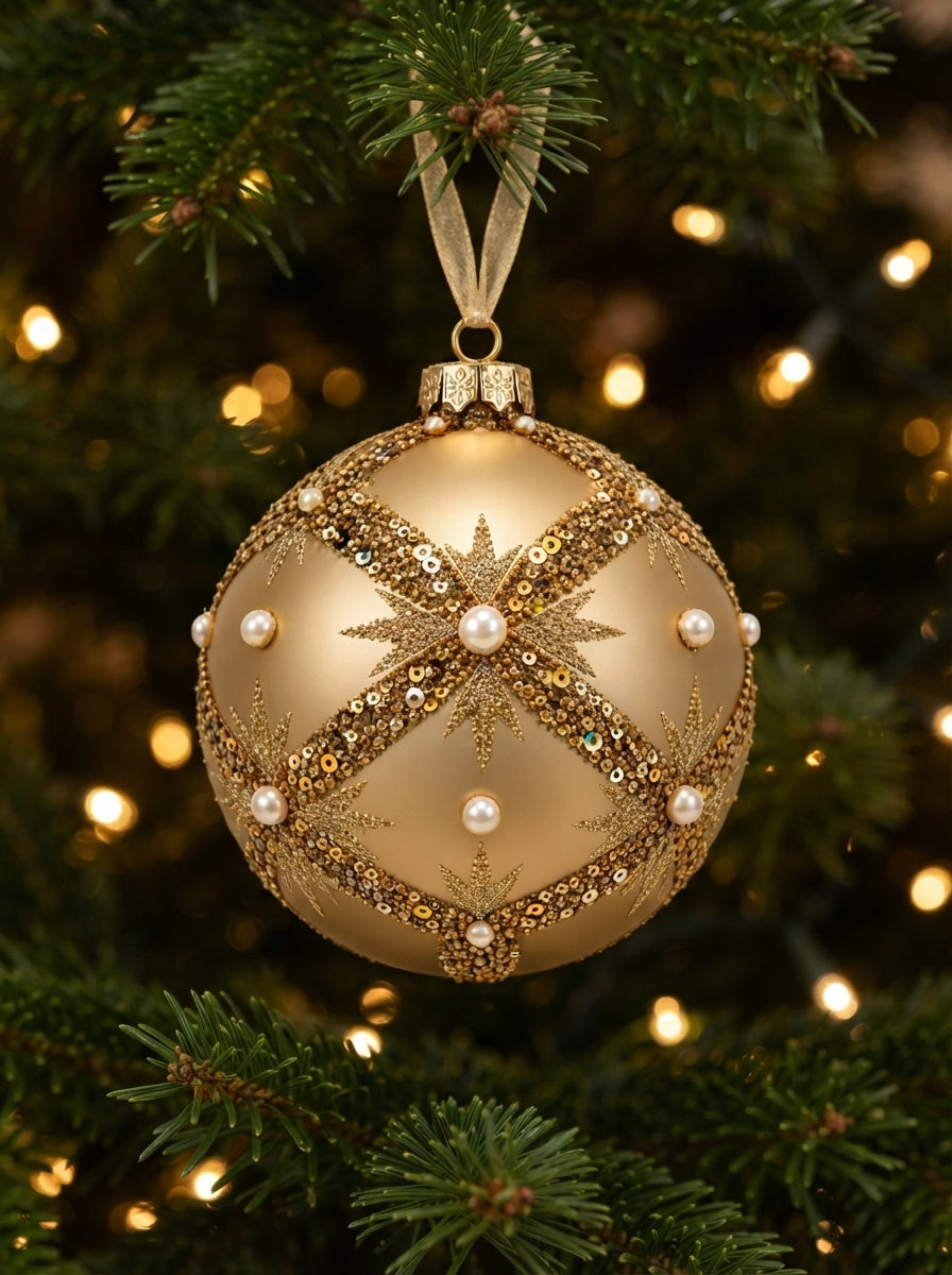 Golden Pearl Royale Yılbaşı Ağaç Süsü - 12 CM