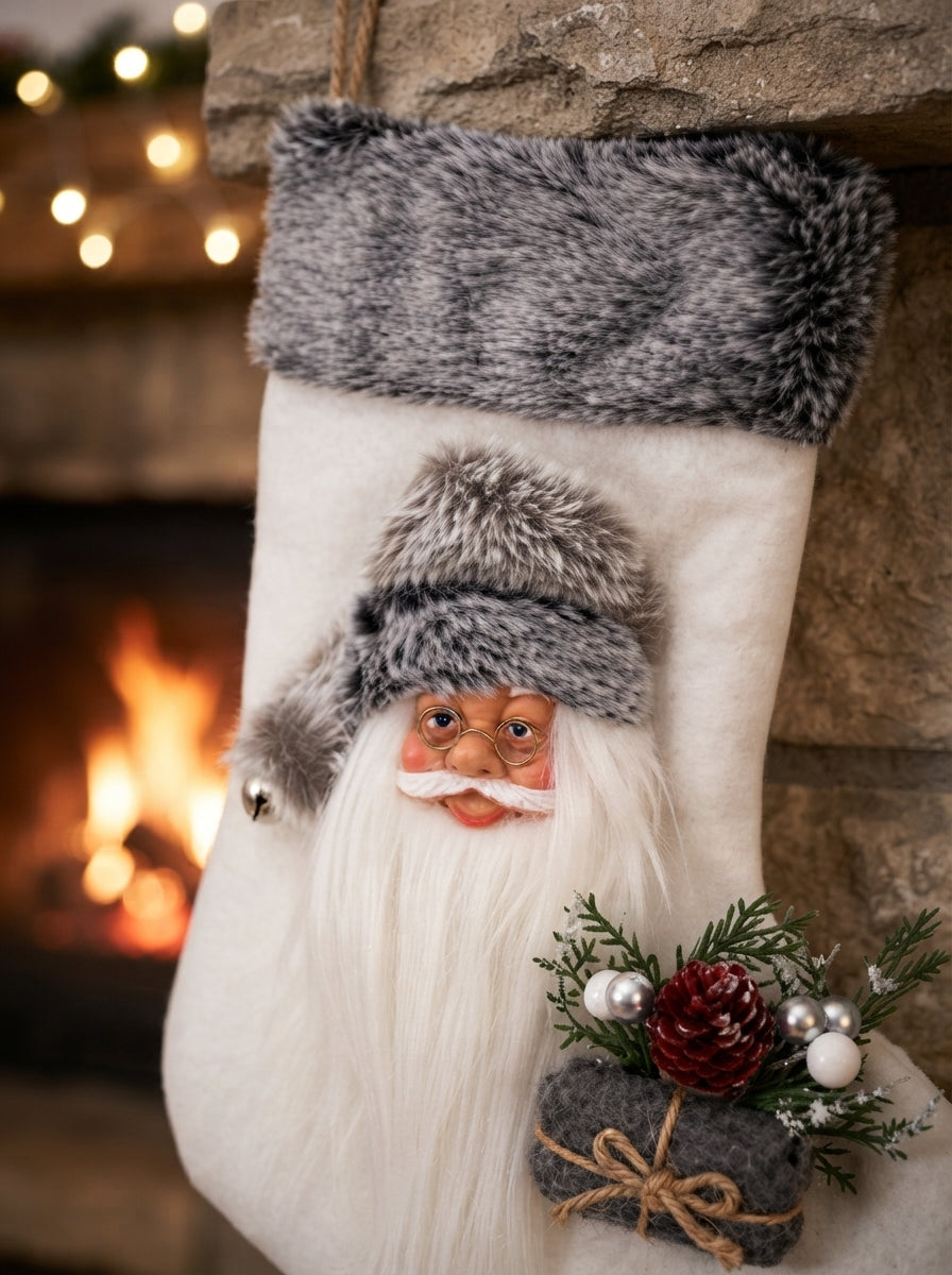 Winter Santa 3D Dekoratif Yılbaşı Çorabı