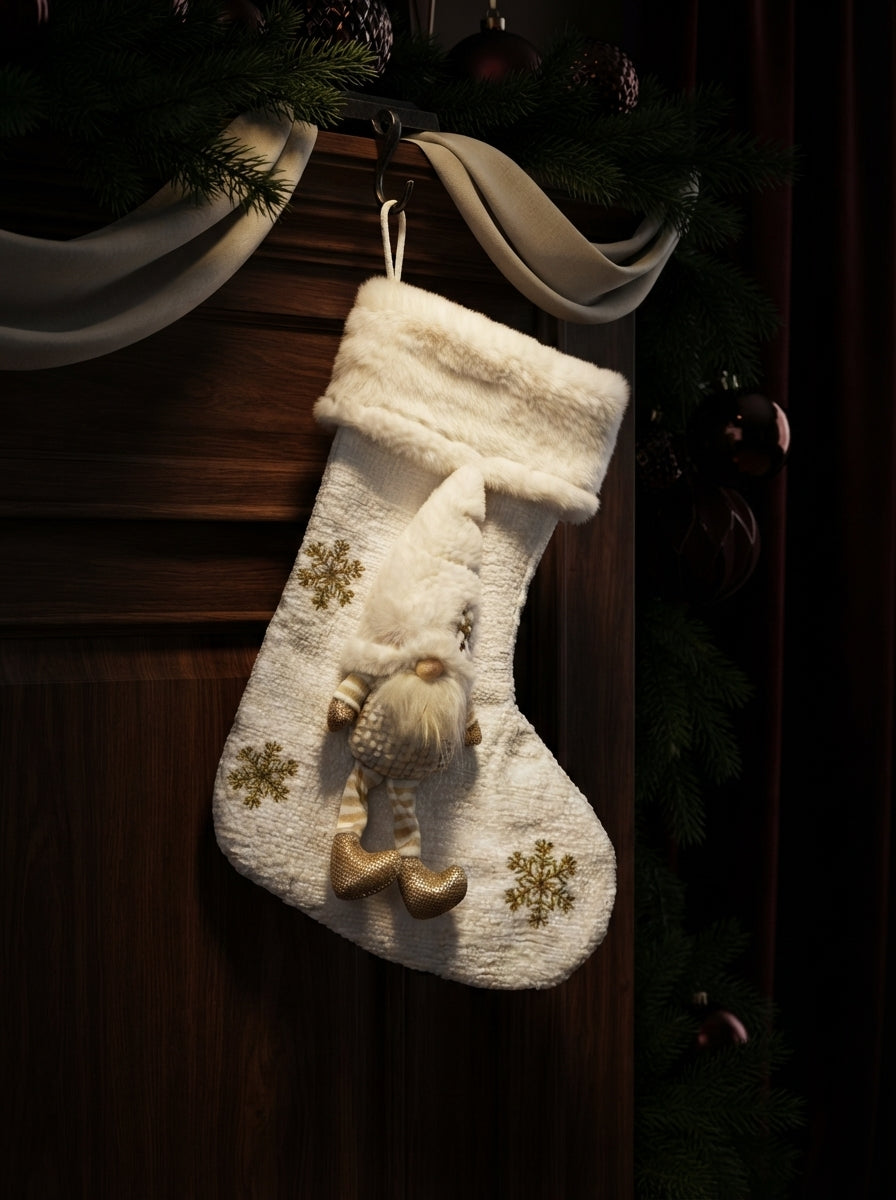 Ivory Gnome Dekoratif Yılbaşı Çorabı 42 CM