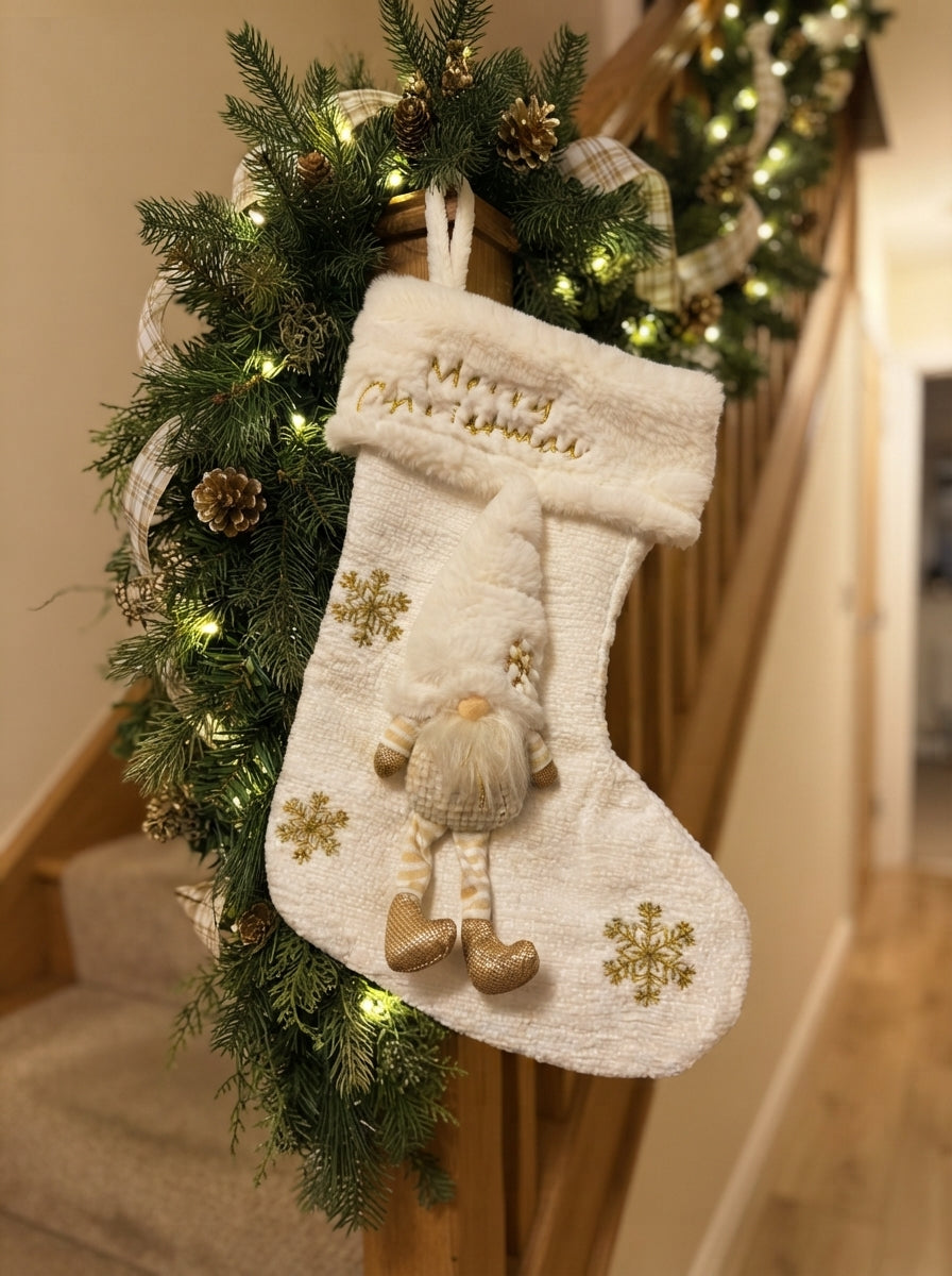 Ivory Gnome Dekoratif Yılbaşı Çorabı 42 CM