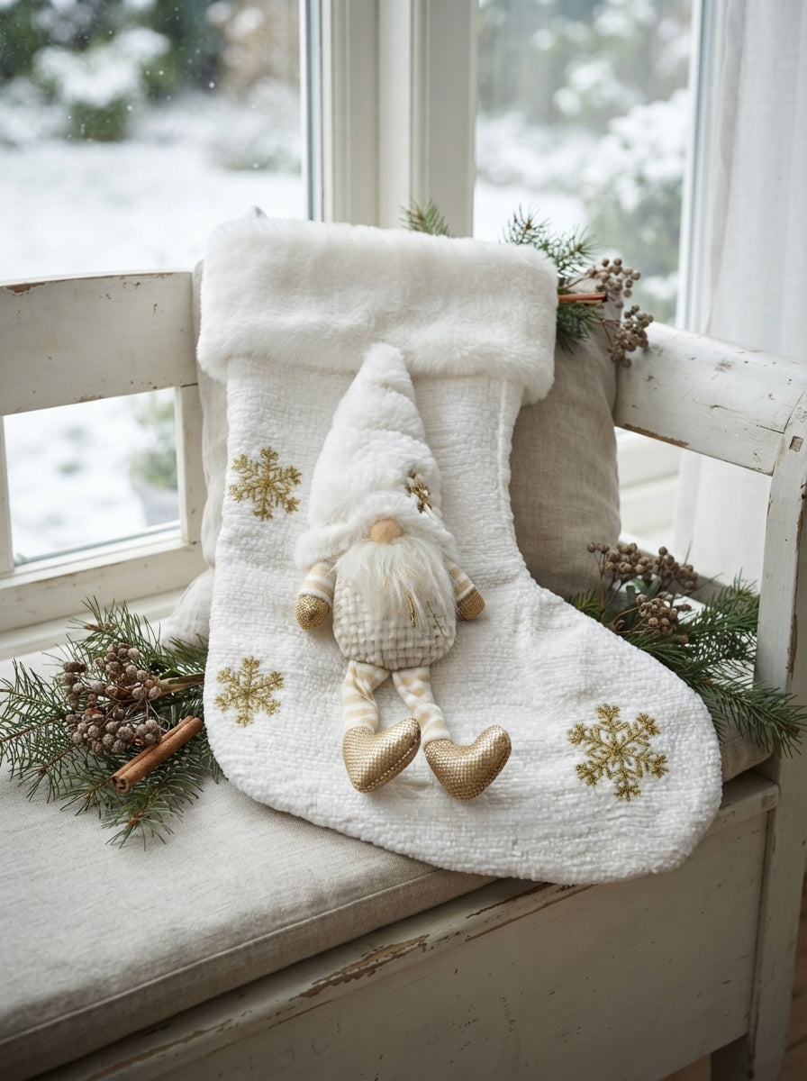 Ivory Gnome Dekoratif Yılbaşı Çorabı 42 CM