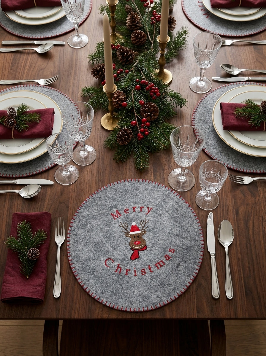 Merry Reindeer Keçe Yılbaşı Supla - 38 CM