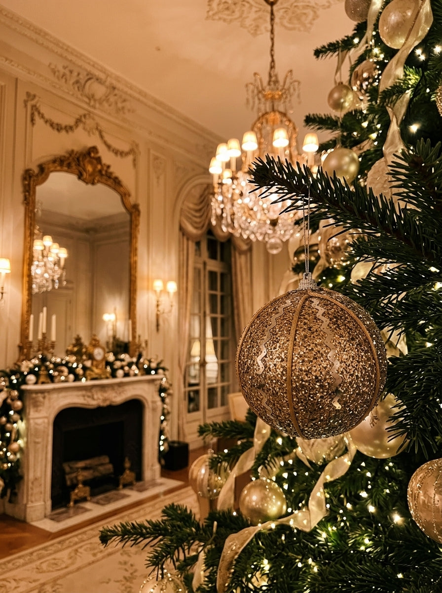 Golden Christmas Glow – Gold Dekoratif Yılbaşı Topu